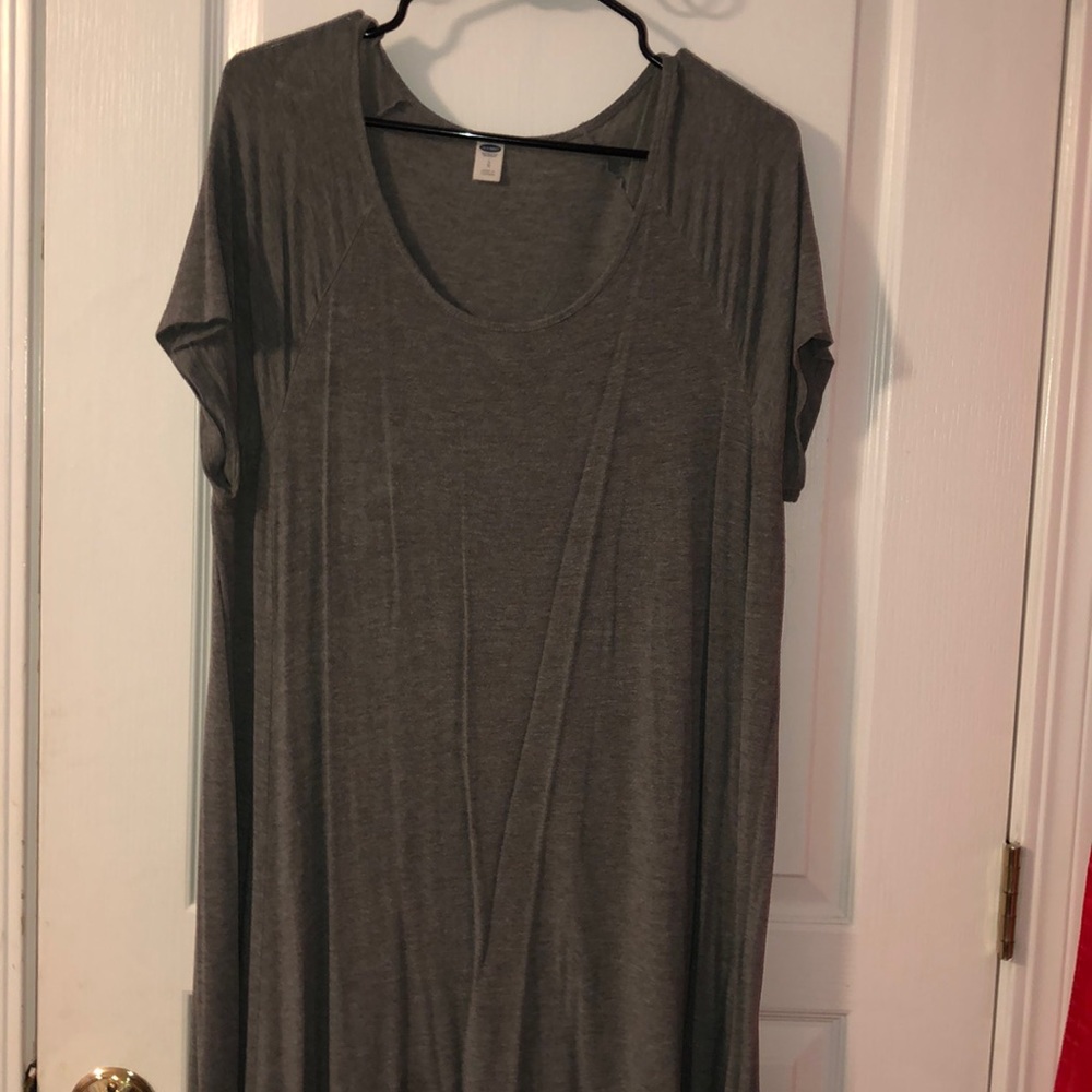 Old Navy Gray Short Sleeve Swing Dress